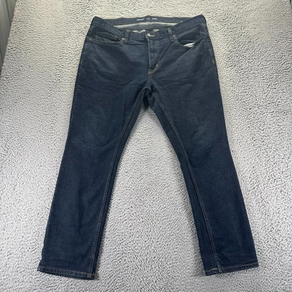 Old Navy Built-In Flex Jeans Men's 38x30‎ Blue Cotton Denim Skinny Faded Stretch
